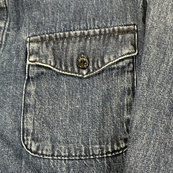 rag & bone Distressed Cropped Denim Shirt Jacket - Indigo Blue - Picture 3 of 5